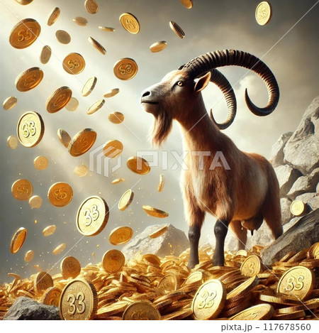 金貨をばらまくヤギ 117678560