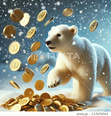 金貨をばらまくシロクマ 金貨をばらまくシロクマ 117678563