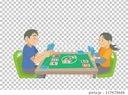 孩子們參加紙牌遊戲的插圖 117678686