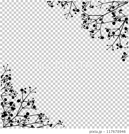 Gypsophila silhouette frame ③ (black, diagonal) Gypsophila silhouette frame ③ (black, diagonal) 117678946