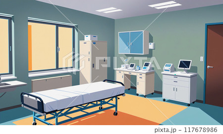 冬の陽光降り注ぐ病室にて、そこは無機質な白衣たちが行き交う現実世界と隔絶された静けさが支配する夢の中 117678986