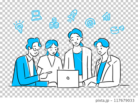 スタートアップ企業で働く社員 117679033