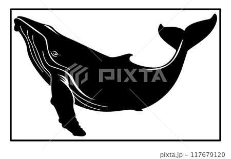 Whale Silhouette, Ocean Majesty Whale Silhouette Whale Silhouette, Ocean Majesty Whale Silhouette 117679120