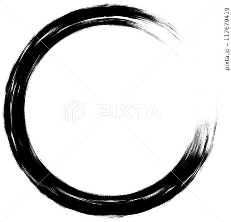 筆タッチの黒色の丸 117679419