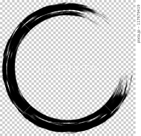 筆タッチの黒色の丸 117679419