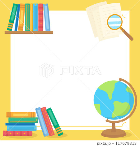 yellow reading book globe frame 1 117679815