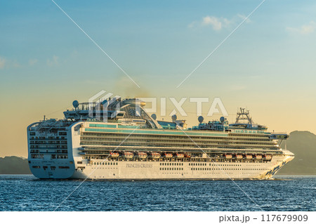 長崎港客船出港　神の島からダイヤモンド・プリンセス【長崎市】 117679909