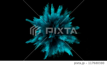 Feeze Motion of Blue Powder Explosion. Feeze Motion of Blue Powder Explosion. 117680380