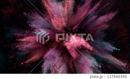 Feeze Motion of Colored Powder Explosion. 117680389