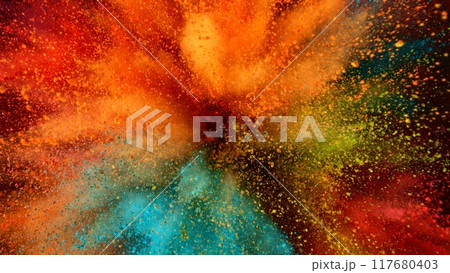 Feeze Motion of Colored Powder Explosion. 117680403