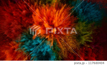 Feeze Motion of Colored Powder Explosion. Feeze Motion of Colored Powder Explosion. 117680404