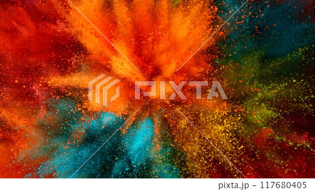 Feeze Motion of Colored Powder Explosion. Feeze Motion of Colored Powder Explosion. 117680405