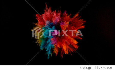 Feeze Motion of Colored Powder Explosion. 117680406