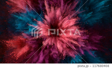Feeze Motion of Colored Powder Explosion. Feeze Motion of Colored Powder Explosion. 117680408