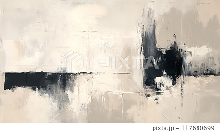 抽象的な白黒のアートペインティング 抽象的な白黒のアートペインティング 117680699