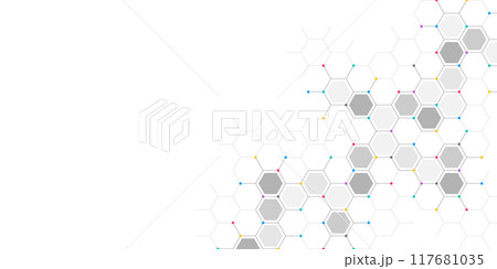 Genetic engineering and molecular structure, hexagon DNA network, science chemical and biotechnology concept, innovation technology, healthcare, and medicine design Genetic engineering and molecular structure, hexagon DNA network, science chemical and biotechnology concept, innovation technology, healthcare, and medicine design 117681035