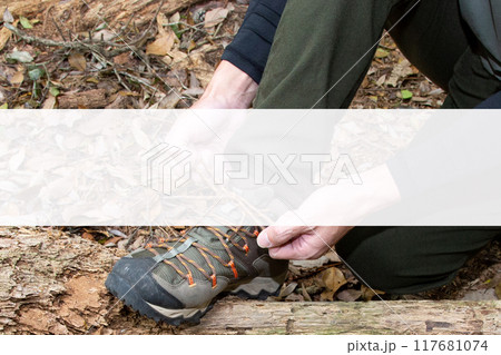 トレーキング 登山 コピースペース トレーキング 登山 コピースペース 117681074