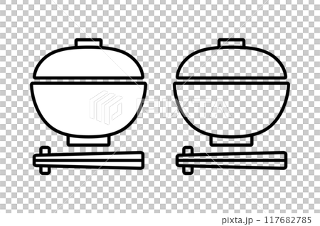食器と箸のアイコンセット 食器と箸のアイコンセット 117682785