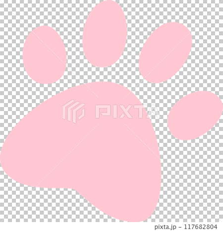 淡いピンクの犬の足跡 117682804