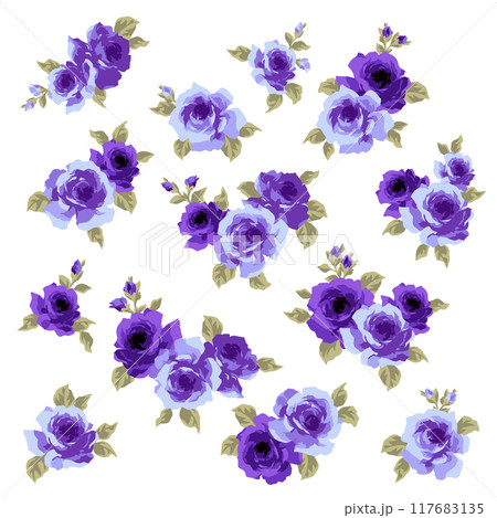 美しい薔薇のベクターイラスト素材集, 美しい薔薇のベクターイラスト素材集, 117683135