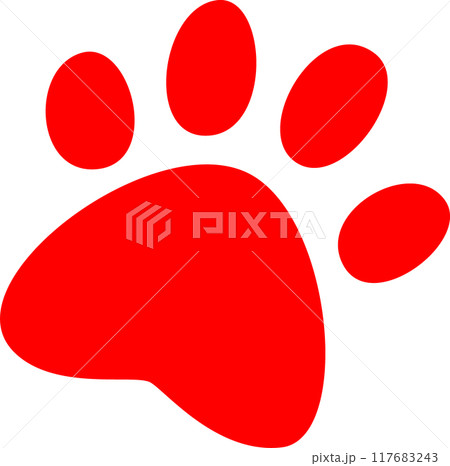 赤色の犬の足跡 117683243
