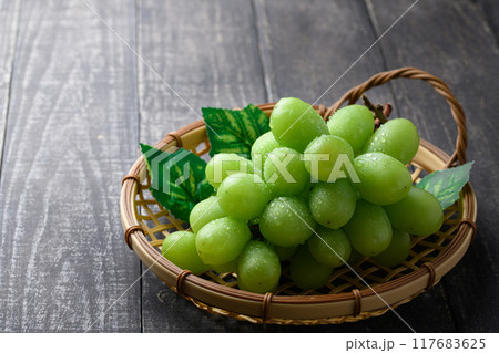 大粒のシャインマスカット 大粒のシャインマスカット 117683625