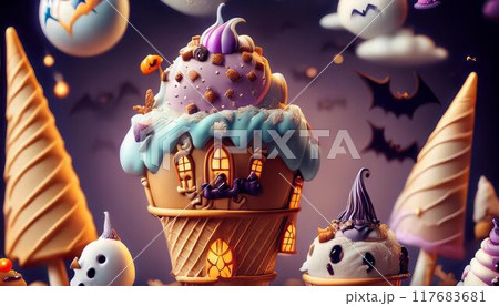 ハロウィンの世界がアイスクリームになりました ハロウィンの世界がアイスクリームになりました 117683681