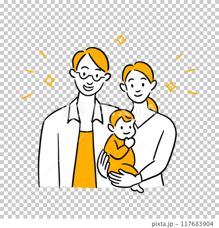 情侶與寶寶向量素材 117683904