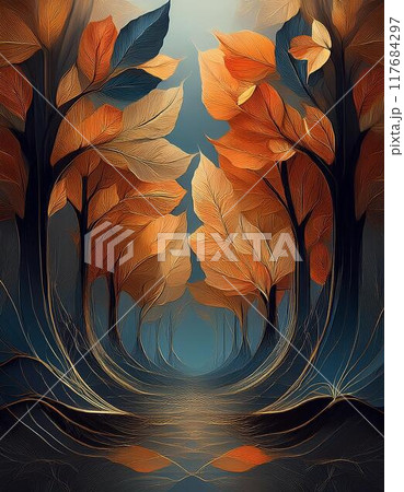 哀愁溢れる秋をイメージするイラスト 117684297