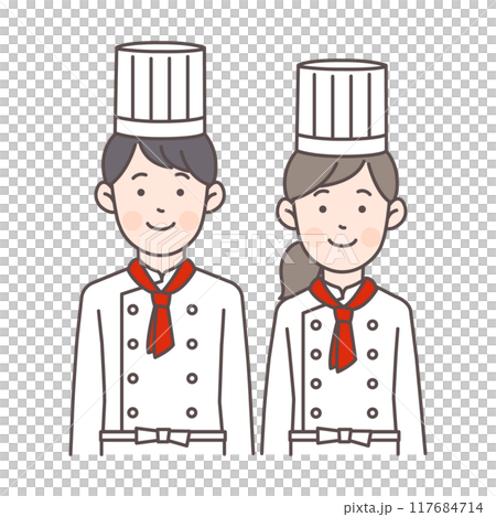 Smiling chef upper body illustration 117684714