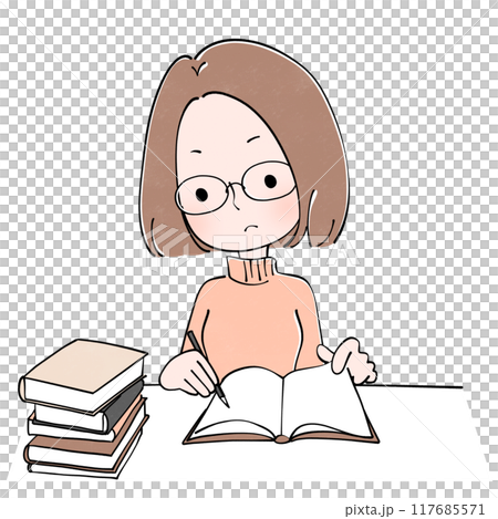 勉強をする女性 117685571