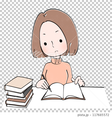 勉強をする女性 117685572