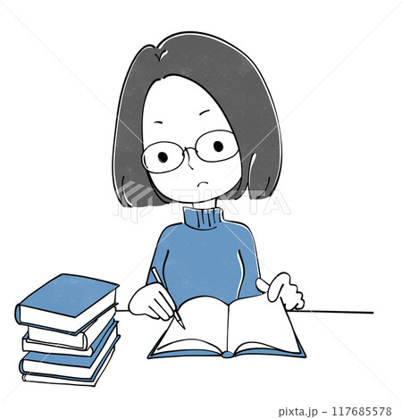 勉強をする女性 117685578
