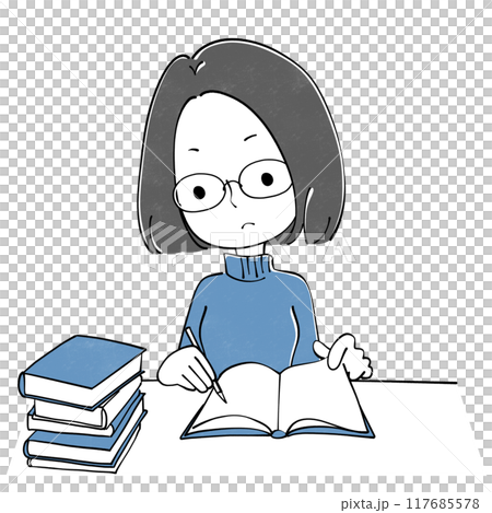 勉強をする女性 117685578