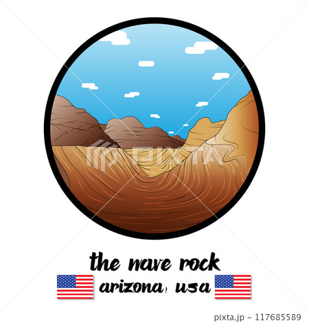 Circle Icon The Wave Rock. Vector illustration 117685589