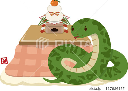 ヘビとこたつ　ピンク系 117686135