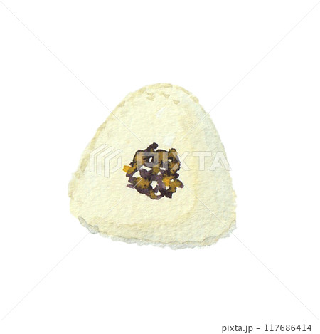 水彩絵の具で描いた高菜おにぎり 117686414
