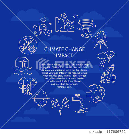 Climate change impact banner template 117686722