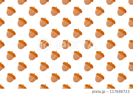 どんぐりのシームレスパターン、背景透過 117686723
