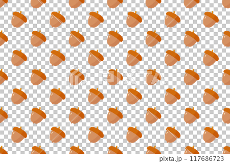 どんぐりのシームレスパターン、背景透過 117686723