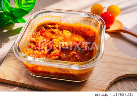 レンジで無水カレー作り　出来上がり 117687338