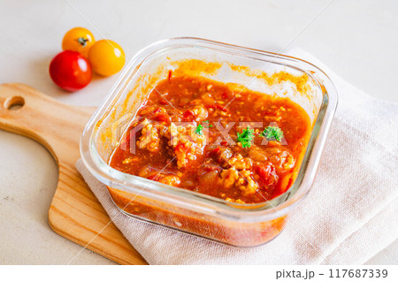 レンジで無水カレー作り　出来上がり 117687339