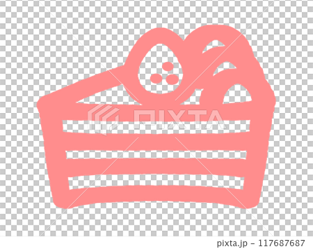 落書き風ショートケーキのイラスト素材 落書き風ショートケーキのイラスト素材 117687687