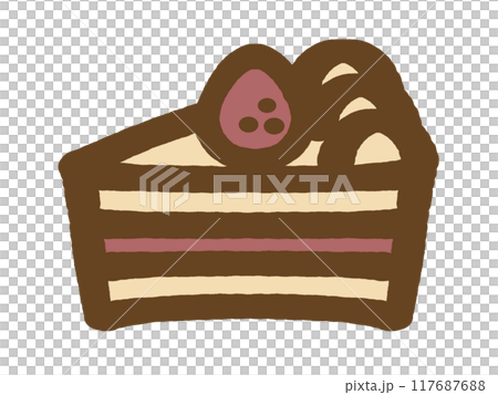 落書き風ショートケーキのイラスト素材 落書き風ショートケーキのイラスト素材 117687688