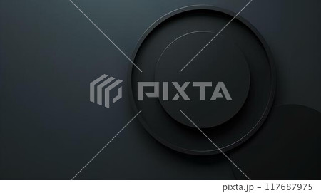 abstract background with black circle and gradient dark grey color, minimalistic style, flat design for banner template, futuristic style, sleek and modern abstract background with black circle and gradient dark grey color, minimalistic style, flat design for banner template, futuristic style, sleek and modern 117687975