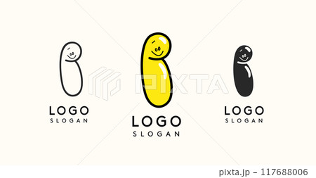 Playful cartoon letter I with glossy, bubbly appearance, available in silhouette, contour, colored versions. Perfect for children's brand, entertainment company, creative studio. Vector illustration. Playful cartoon letter I with glossy, bubbly appearance, available in silhouette, contour, colored versions. Perfect for children's brand, entertainment company, creative studio. Vector illustration. 117688006