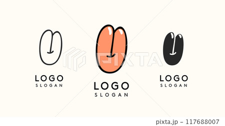 Playful cartoon letter U with glossy, bubbly appearance, available in silhouette, contour, colored versions. Perfect for children's brand, entertainment company, creative studio. Vector illustration. 117688007
