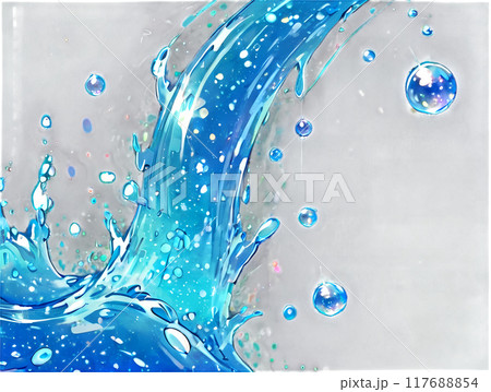 背景透明な青の水しぶきと水のエネルギーPNG CG 背景透明な青の水しぶきと水のエネルギーPNG CG 117688854