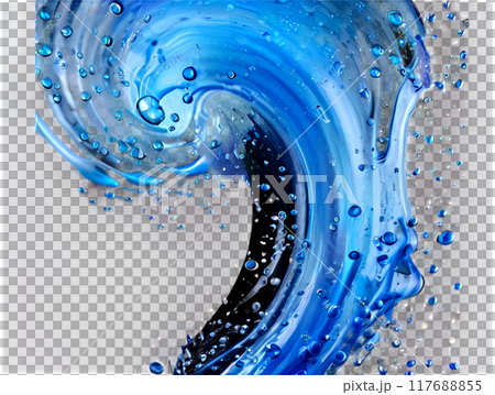背景透明な青の水しぶきと水のエネルギーPNG　CG 117688855