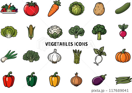 VEGETABLES ICONS VEGETABLES ICONS 117689041